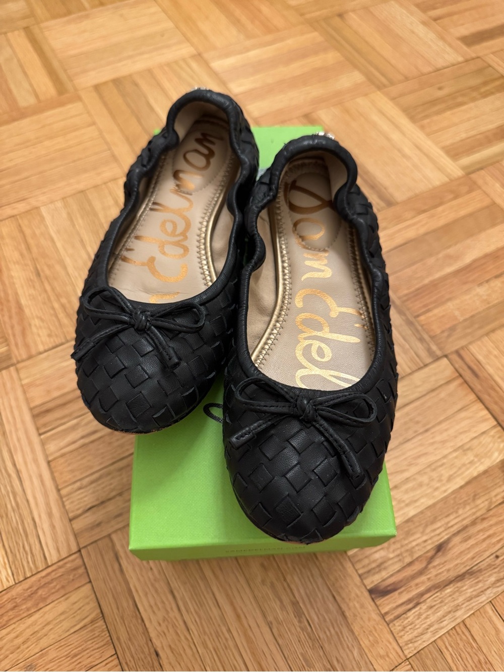Sam Edelman Black Woven Bow Ballet Flats - NWT